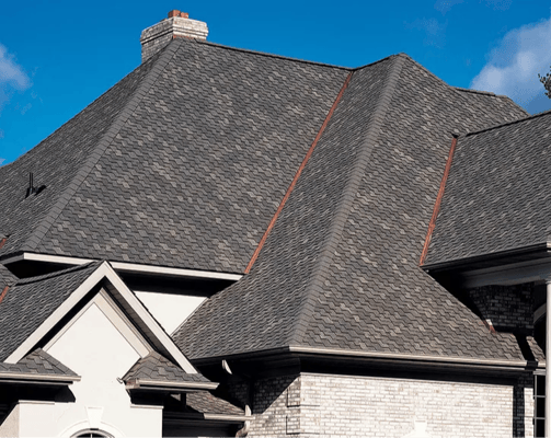 Luxury asphalt shingles on a roof