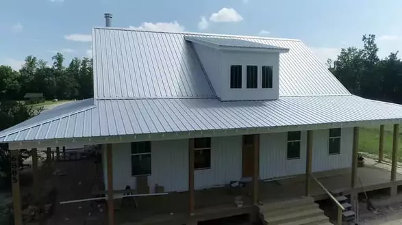 A metal roof on a home in Raleigh, NC