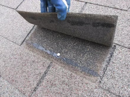 New shingles nailed over old shingles
