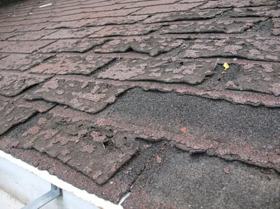 Damaged shingles