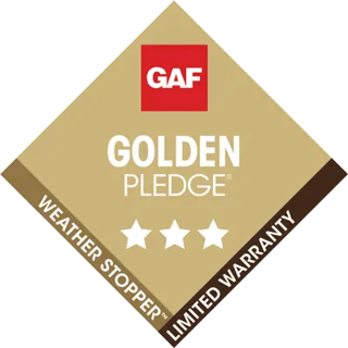 GAF Golden Pledge Warranty badge