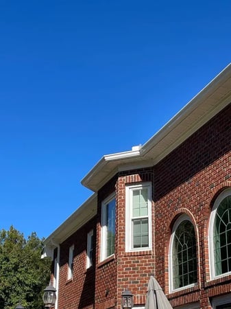 Completed gutter installation on Village Glen Way in Dunn, NC