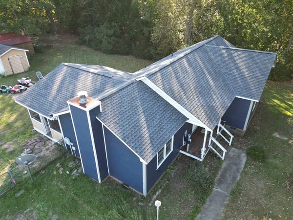 Completed GAF Timberline HDZ Pewter Gray roof replacement at Stancil Dr, Angier NC