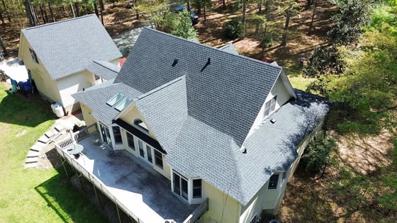 Charcoal GAF Timberline Ultra HDZ shingles on a large home on Red Maple Ct in Apex