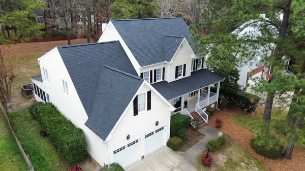 Completed GAF Timberline HDZ Charcoal roof replacement at Council Gap, Cary NC