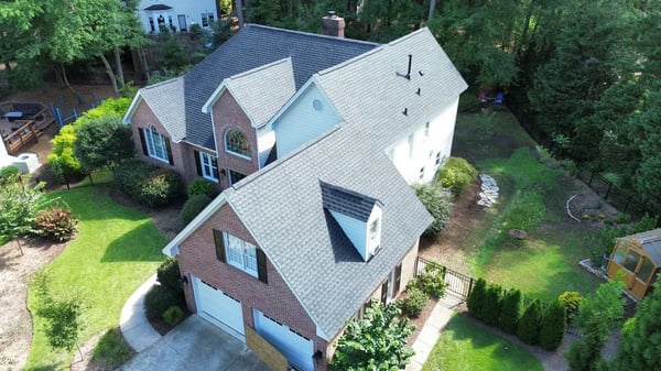 Completed GAF Timberline Ultra HDZ Charcoal roof replacement at Northstar Ct, Cary NC