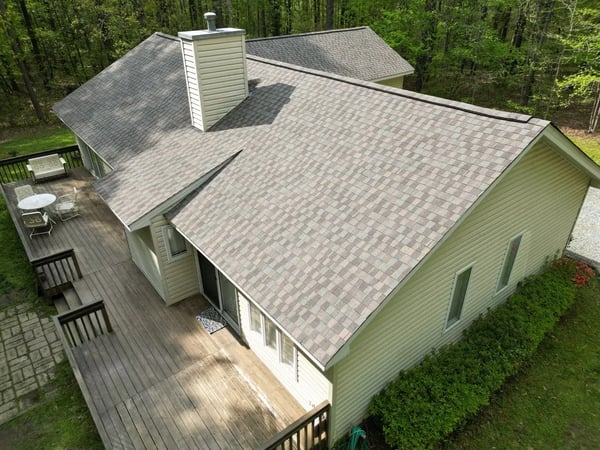 Completed GAF Timberline HDZ Cedar Falls roof replacement at Beaver Dam Rd, Chapel Hill NC