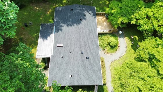 Completed Charcoal GAF Natural Shadow roof replacement on a Chapel Hill home on Old Hickory Ln