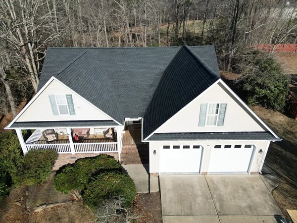 Completed GAF Timberline Ultra HDZ Charcoal roof replacement at Eagle Point Ln, Clayton NC