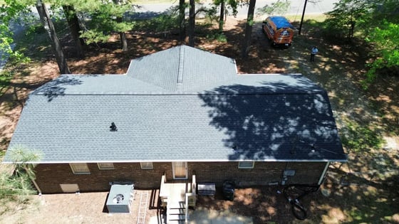 Charcoal GAF HDZ shingles on a Durham home on Tyonek Dr