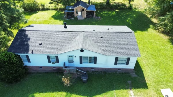 Completed GAF Timberline Ultra HDZ Charcoal roof replacement at Harrison Ave, Fuquay-Varina NC