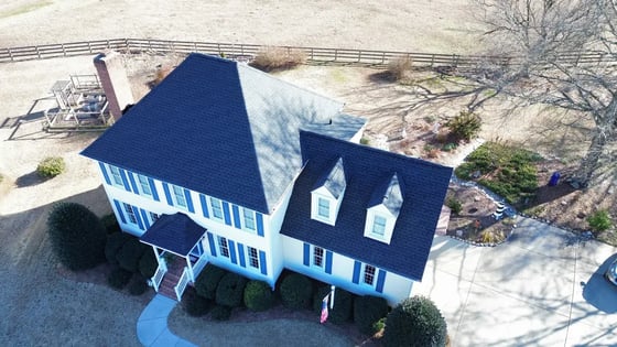 Charcoal GAF Timberline HDZ shingles on a home on Larimer Ct in Fuquay-Varina
