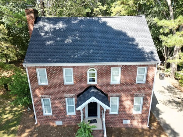 Completed GAF Timberline HDZ Charcoal roof replacement at Lorena Lynn Ct, Fuquay-Varina NC