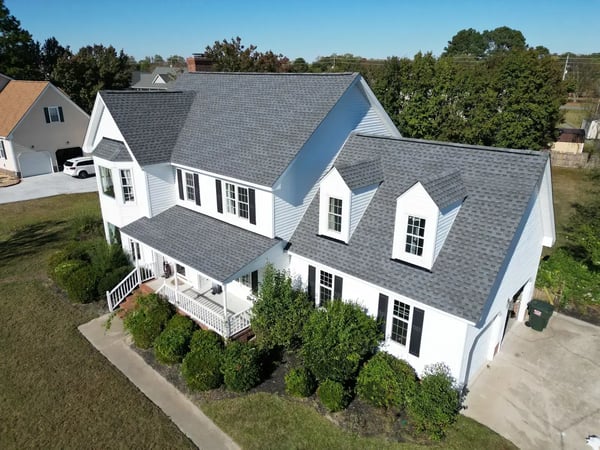 Completed GAF Timberline HDZ Pewter Gray roof replacement at Roundtree Ln, Goldsboro NC