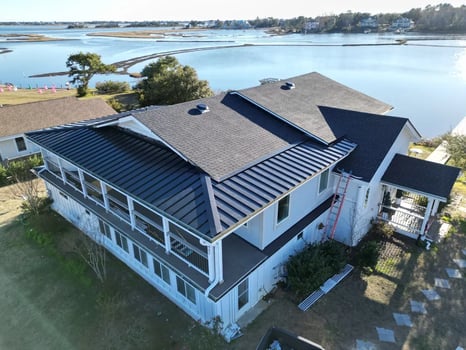 Charcoal GAF Timberline HDZ shingles on a home on Batson Rd in Hampstead