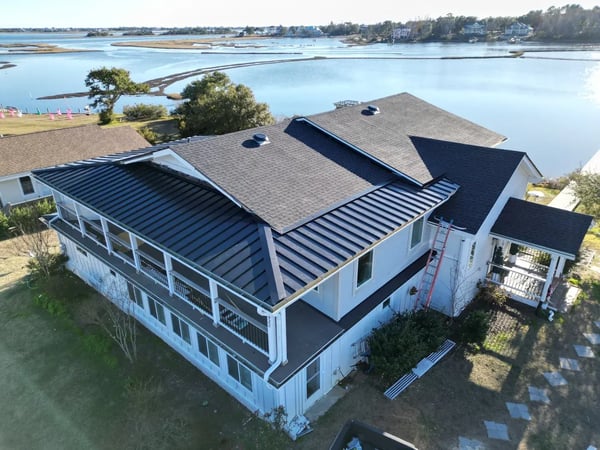 Completed GAF Timberline HDZ Charcoal roof replacement at Batson Rd, Hampstead NC