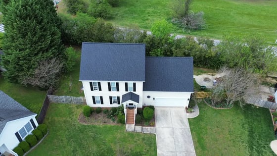 Charcoal CertainTeed Landmark shingles on a home on Springside Dr in Holly Springs