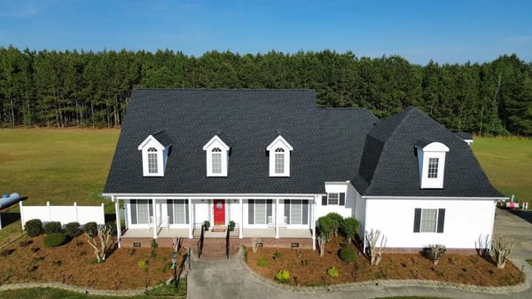 Completed GAF Timberline HDZ Charcoal roof replacement at C P Stewart Rd, Lillington NC