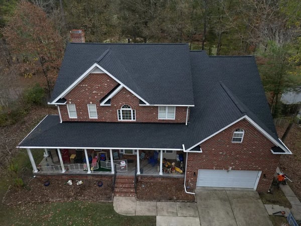 Completed GAF Timberline HDZ Charcoal roof replacement at Keith Hills Rd, Lillington NC