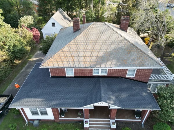 Completed GAF Timberline HDZ Charcoal roof replacement at Leslie Campbell Ave, Lillington NC