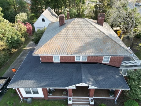 Completed GAF Timberline HDZ Charcoal roof replacement at Leslie Campbell Ave, Lillington NC