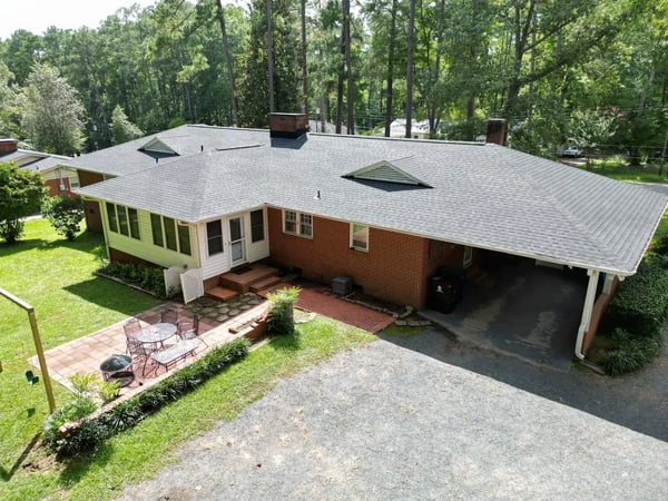 Completed GAF Timberline HDZ Charcoal roof replacement at Brinn Dr, Sanford NC