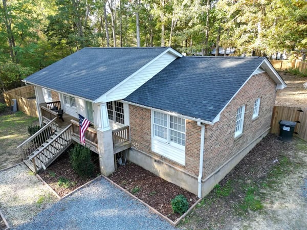 Completed GAF Timberline HDZ Charcoal roof replacement at Parkwood Dr, Sanford NC