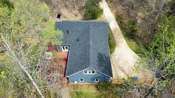 Completed GAF Timberline Ultra HDZ Charcoal roof replacement at Wolverton Fields Dr, Wake Forest NC