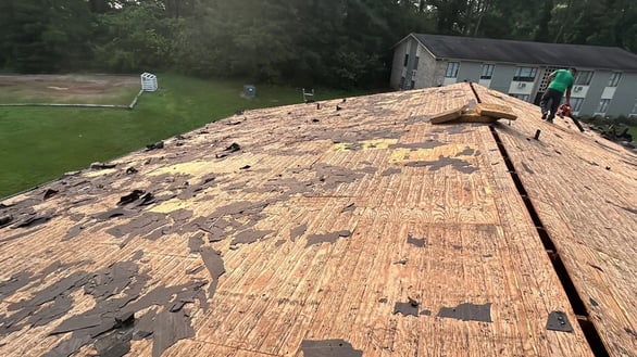 Damaged, rotted roof decking