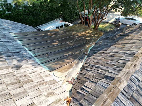 Standing seam metal roof on a historic-style home