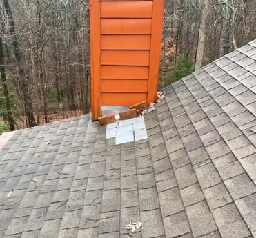 Poorly installed roof flashing
