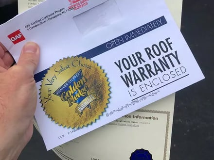 A roof warranty document