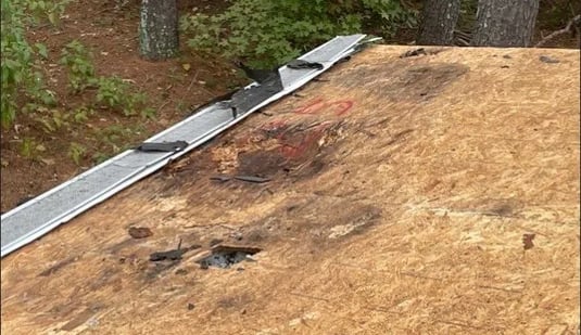 Rotted roof decking caused by trapped attic moisture