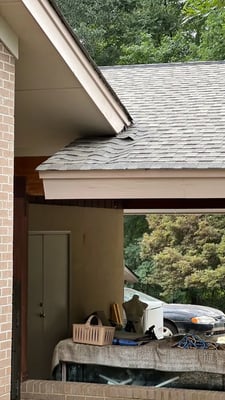 A visibly sagging roofline
