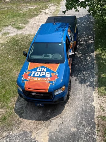 A trustworthy roofing contractor truck