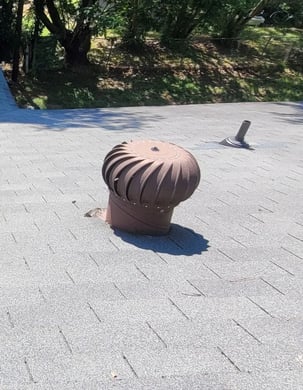 Turbine or whirlybird vent on a residential roof