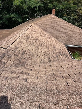 Roof valley channeling water between two slopes