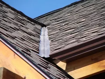 A valley on the roof that is not covered properly