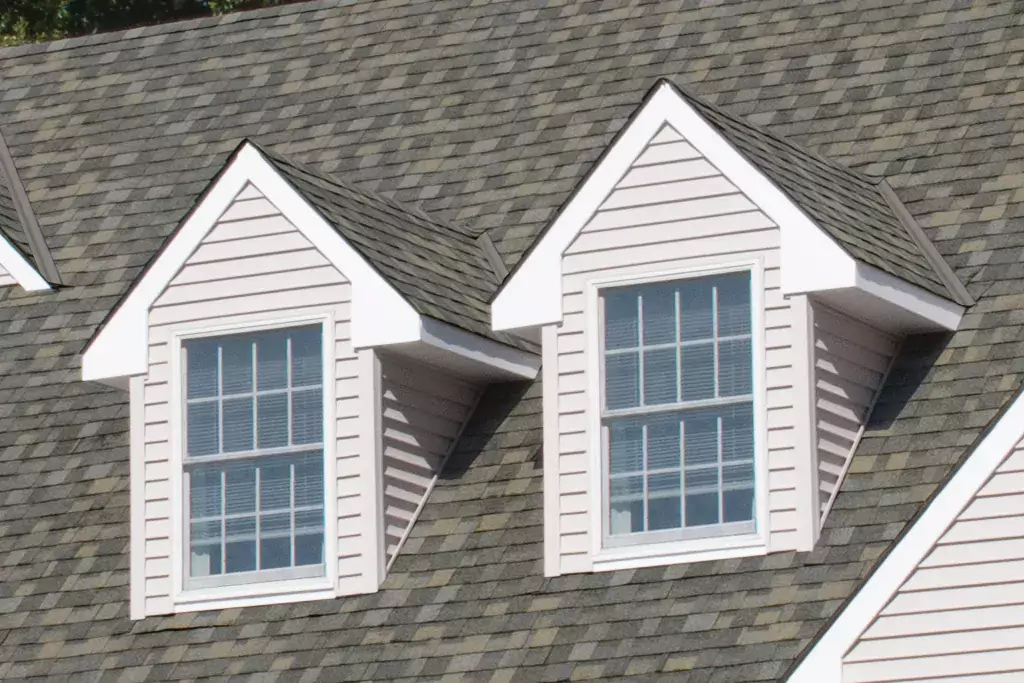 Dormer on an asphalt roof