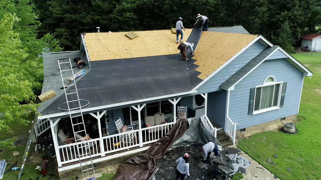 Ice and water shield installed in a roof valley