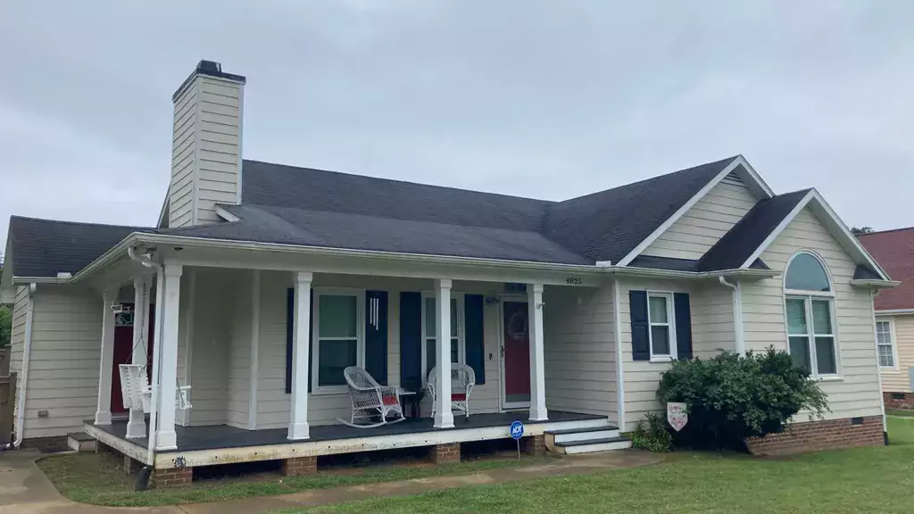 Three-tab asphalt shingle roof on a home