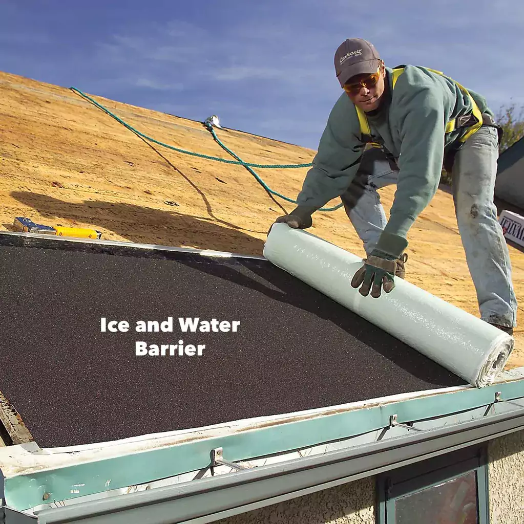 a roofing contractor in raleigh installing an ice and water shield