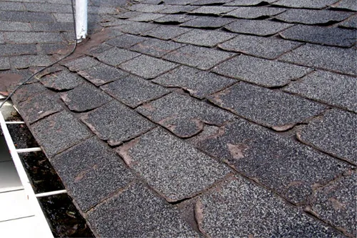 old asphalt roof